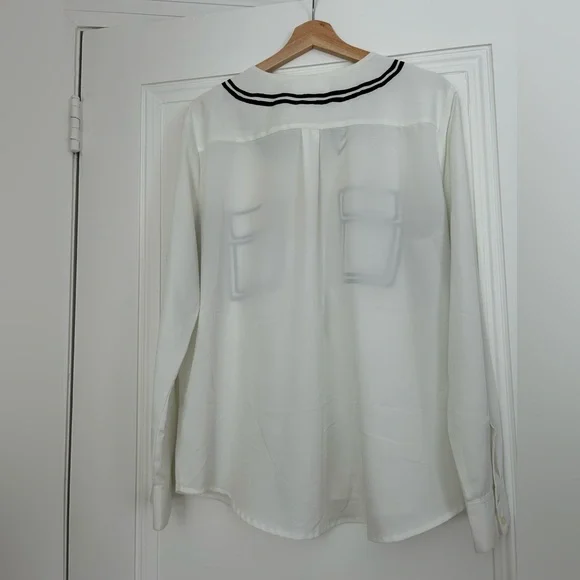 White Blouse with Unique Screenprint Details - Picture 2 of 3
